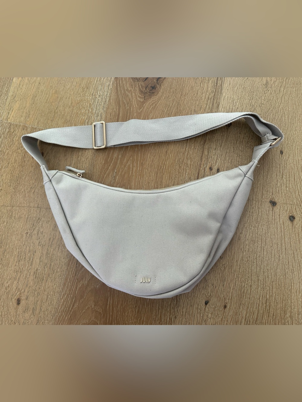 July cross body canvas bag - new - cream color